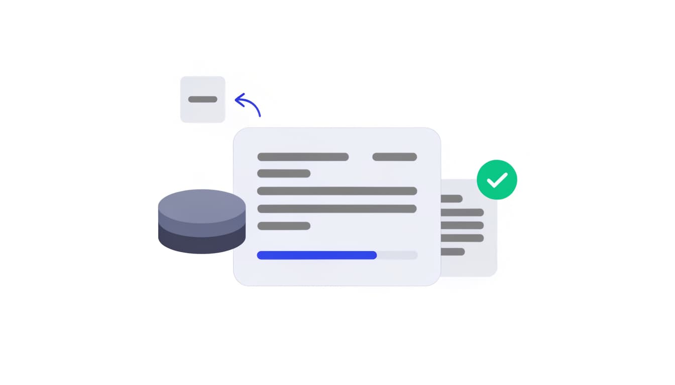 Flat illustration of an invoice with a partially filled payment bar and a receipt
