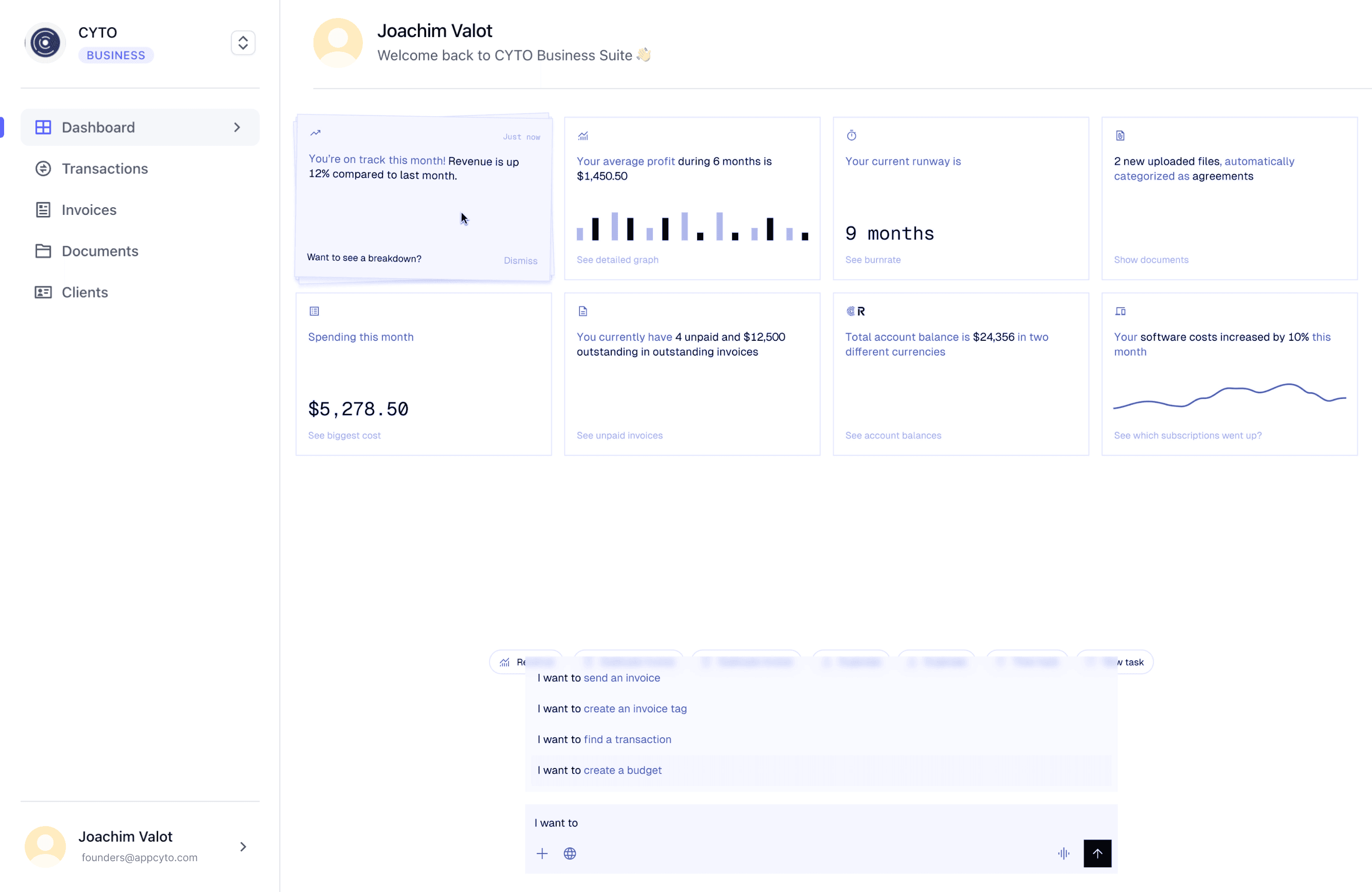 The first CYTO dashboard